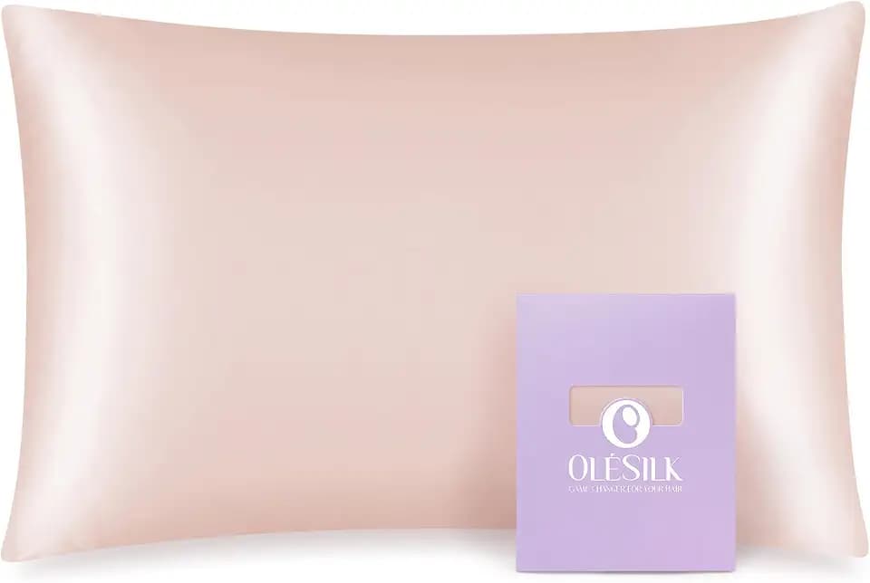OLESILK Kissenbezug für Haar und Haut, 100% Maulbeerseide, 19 Momme, Reine Naturseide, mit verstecktem Reißverschluss, 33 x 45,7 cm, Pflaumenfarben