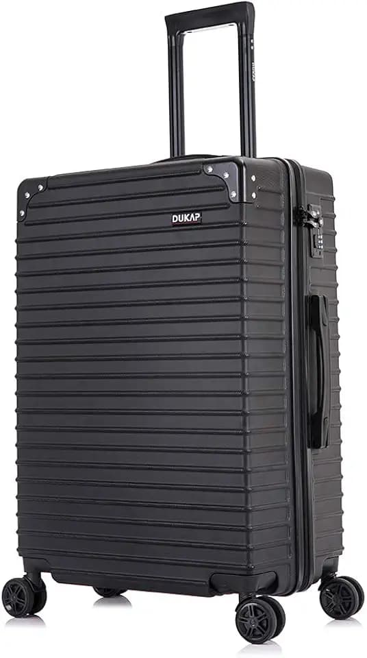 DUKAP TOUR 24-Inch Medium Hardside Spinner Luggage TSA Lock Durable Black