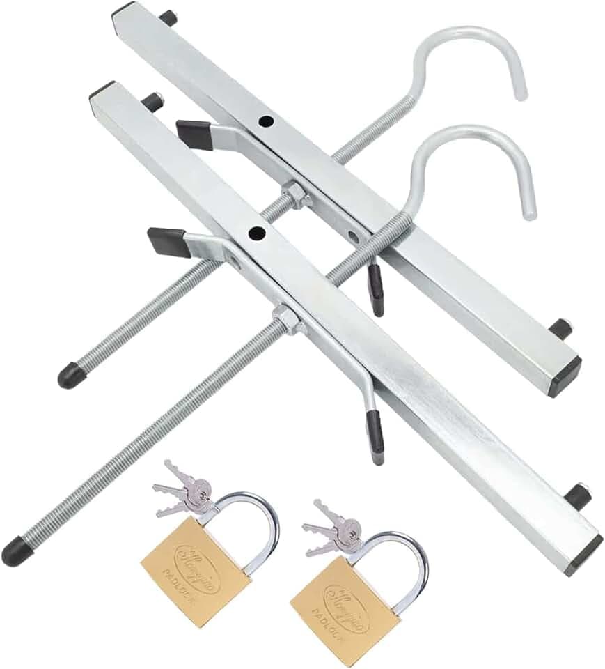 2 Stück Leiter-Dachträger-Klemmen, 43 x 39,5 x 22 cm, Dachträger-Klemmschloss, Universal-Leiter-Dachträger-Schloss, Lieferwagen-Dachträger-Klemmen, Leiter Zubehör, abschließbare sichere Leitern mit 2