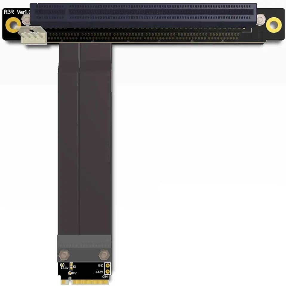 M.2 NGFF NVMe Key M Extender Cable to PCIE x16 Graphics Card Riser Adapter 16x PCI-e PCI-Express for M2 2230 2242 2260 2280 (25cm)