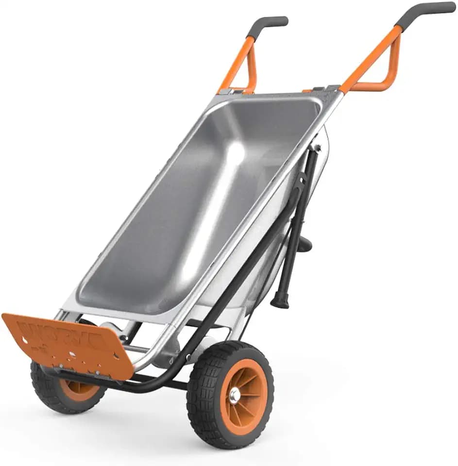 WORX Wheelbarrow Heavy Duty Dolly, 8-in-1 Aerocart Garden Cart, WG050