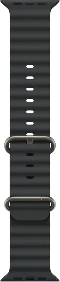 Apple Watch Band - Ocean Band (49mm) - Black with Natural Titanium Finish - Regular