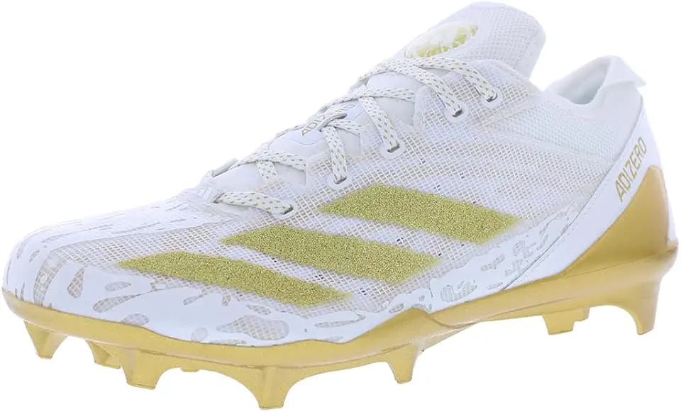 adidas Adizero Electric Mens Shoes Size 6.5, Color: Cloud White/Gold Metallic/Cloud White-White/Chalk White