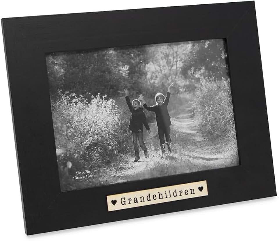 Isaac Jacobs 5x7 Black Wood Sentiments Grandchildren Photo Frame Horizontal