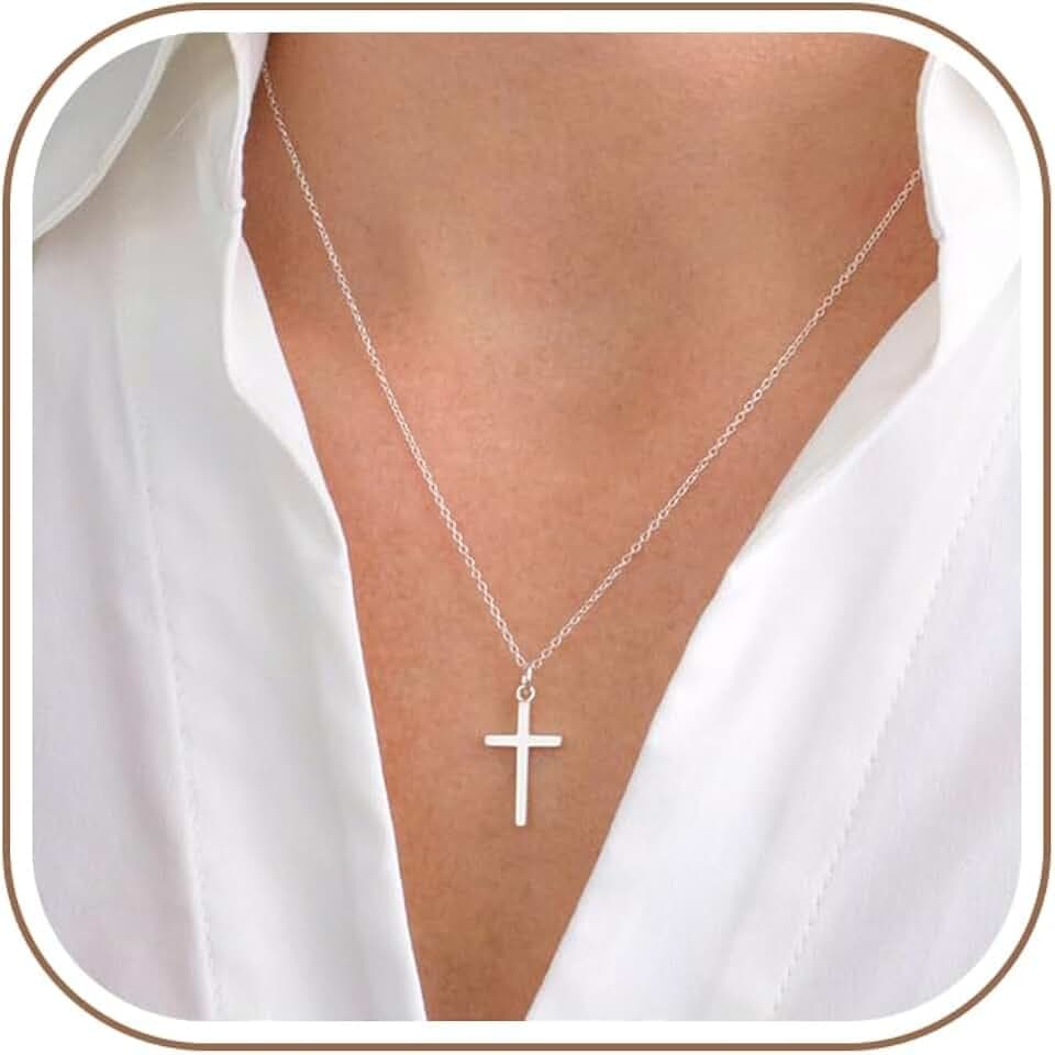 MONOZO Dainty 14K Gold Plated Cross Necklace for Women Jewelry Gifts Trendy