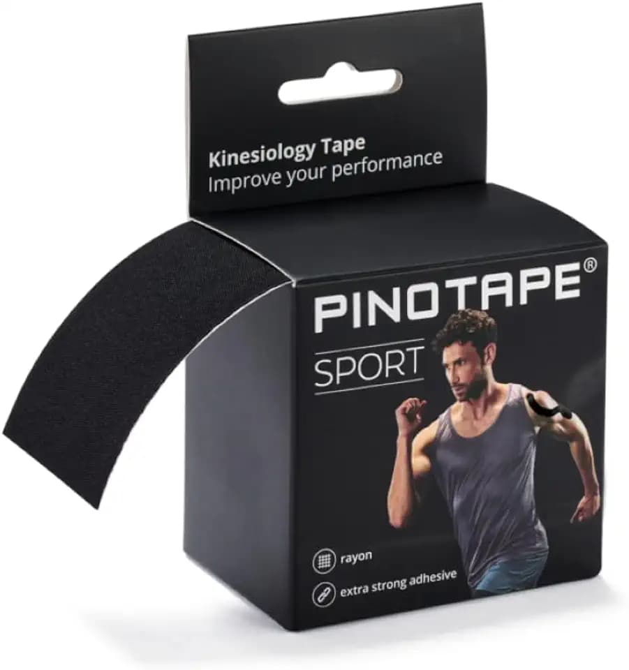 PINOTAPE Sport Tape Kinesiologie Schwarz 5 m x 5 cm