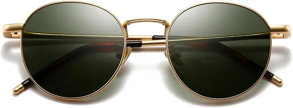 SUNGAIT Runde Vintage Polarisierte Sonnenbrille Klassische Retro Metallrahmen Sonnenbrille Rundschreiben für Frauen Männer