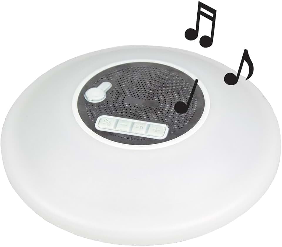 Poolmaster 54504 Portable Floating Waterproof Multi-Light Speaker with Call Functionality for Swimming Pool Party, Patio, Outdoor, Backyard, Multicolor