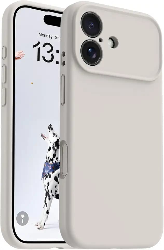 OTOFLY Magnetic for iPhone 17 Case,Compatible with Magsafe,Classic Liquid Silicone Mobile Phone Case,Integrated Camera Control Button,Anti-Scratch Microfiber Lining, Stone