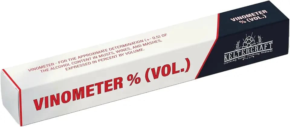 Vinometer 0–25% Vol Alkoholmeter – Präzises Messgerät für Wein, Obstwein, Fruchtwein – Für Hobby Winzer & DIY Getränke – inkl. Mikrofasertuch