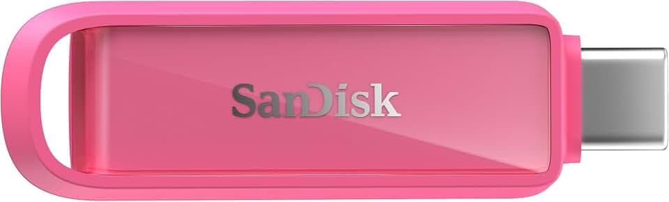 SANDISK Phone Drive USB Type-C Flash-Laufwerk 512 GB, bis zu 150 MB/s Lesen | USB Flash-Laufwerk, für Smartphones, Tablets, Mac, Computer, automatische Datensicherung, Seastar Pink