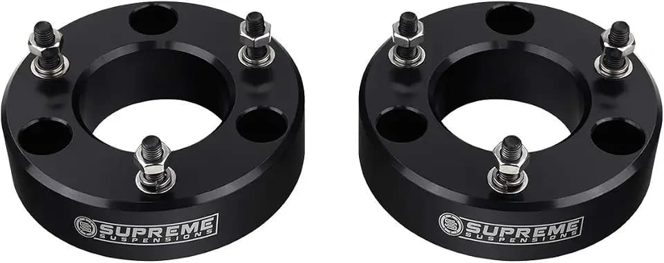 Supreme Suspensions - 3" Front Leveling Kit for 2007-2024 Chevy Silverado 1500 and GMC Sierra 1500 2WD/4WD - T6 Billet Aluminum Strut Spacers Lift Kit (Black)