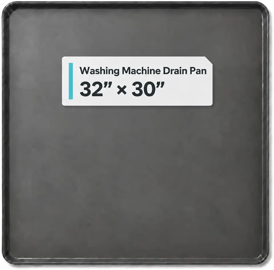 Washing Machine Drain Pan, 32 x 30 Inch Large Silicone Mat, Washer Anti Vibration Pads, Non-slip Waterproof Washer Drip Tray Protects Floors Under Refrigerators, Air Fryers, and Coffee Machines.