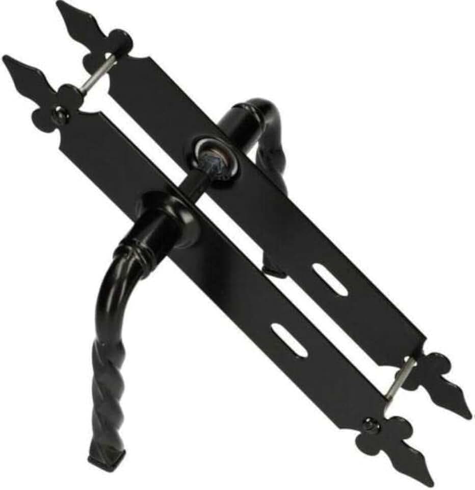 KOTARBAU® Türdrücker 72mm BB Türgriff Türbeschlag Türklinke Drückergarnitur Dekorativ Schwarz Universal Innen Außenbereich Schmiedeeisen Rostabweisend