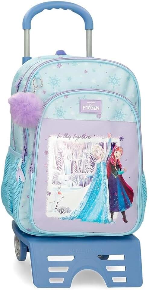 Disney Joumma Frozen In This Together Schulrucksack mit Doppelfach und Trolley Flieder 30x40x13 cm Polyester 15,6L