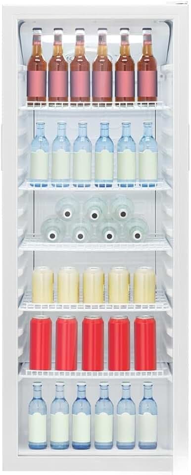 Bomann® Kühlschrank mit Glastür | Energieklasse C | 143cm | Getränkekühlschrank 2-12°C | MultiAirflow | 5 Gitterablagen | Türanschlag wechselbar | 236L | Flaschenkühlschrank | KSG 7292 weiß