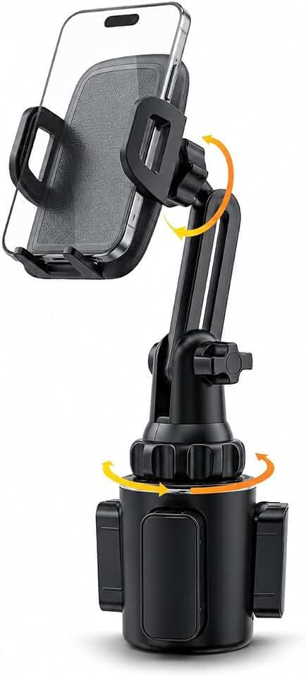 Handyhalterung Auto Getränkehalter, 360° KFZ Halter mit Langarm, 4–7 Zoll