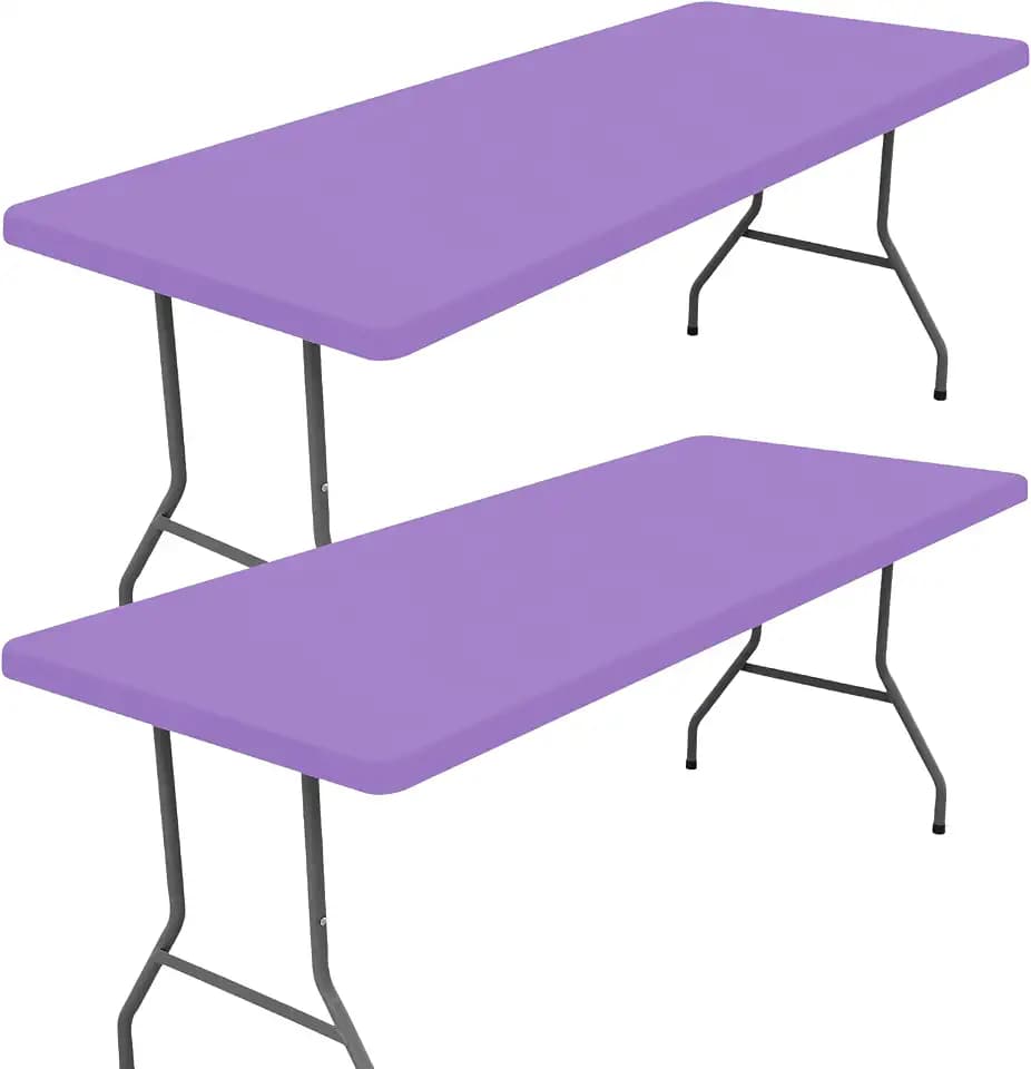 Moosfor 2 Pack Rectangle Spandex Fitted Table Cloth, 6FT Elastic Tablecloth