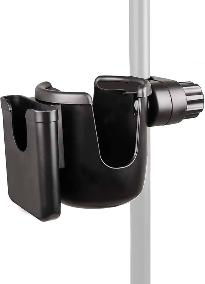 Mr.Power Mikrofonständer Becherhalter mit Handyhalter, Universal 2 in 1 Flaschenhalter für Notenständer, Galgen