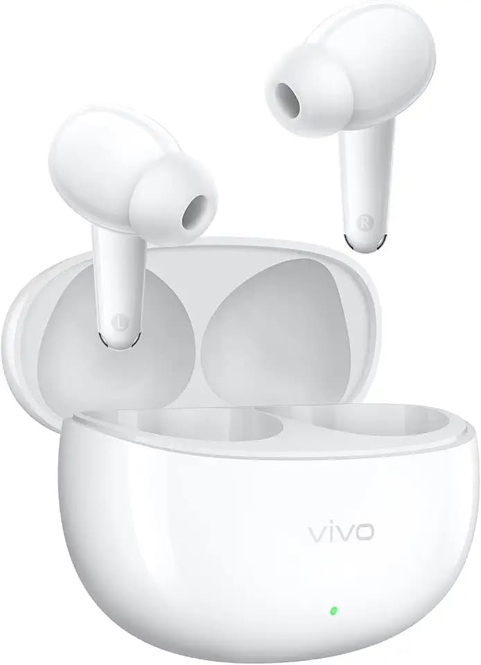 vivo Buds Pro Wireless Earphones, 55 dB AI Adaptive Noise Cancellation, 55 Hours Battery Life, Spatial Audio, BT 6.1 Dual Connection, IP54 Waterproof, 4.3g, White
