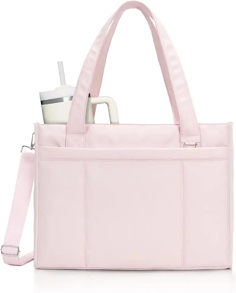 RHDZO Tote Bag for Women with 15.6 Inch Laptop Compartment and Cup Holder