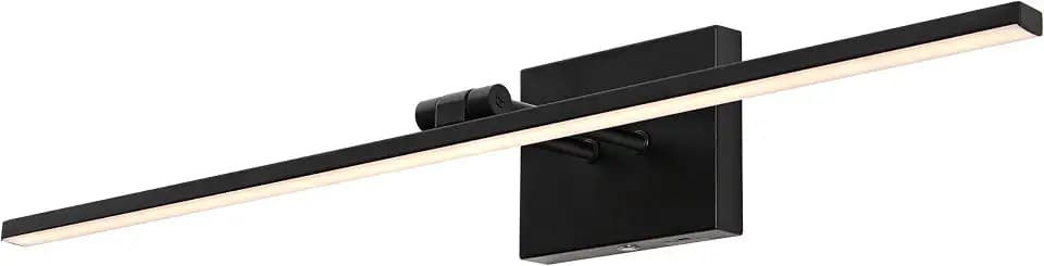 JONATHAN Y Santino 28" LED Rechargeable Swivel Picture Light, Black