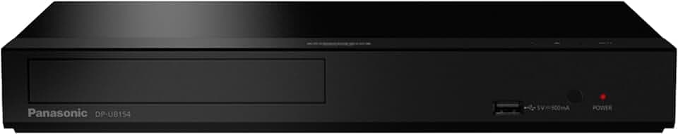 Panasonic DP-UB154EG-K Ultra HD Blu-ray Player in schwarz (HDR10+, 4K Blu-ray Disc, 4K VoD, Dolby Atmos, HDMI, USB)