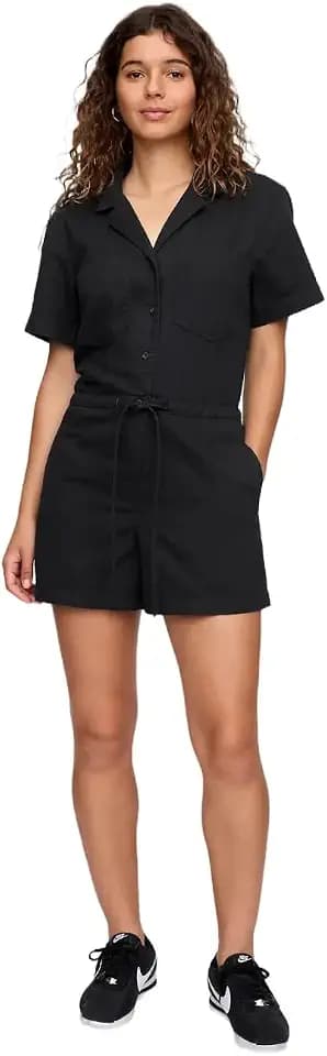 GAP Women's Tie Waist Woven Romper