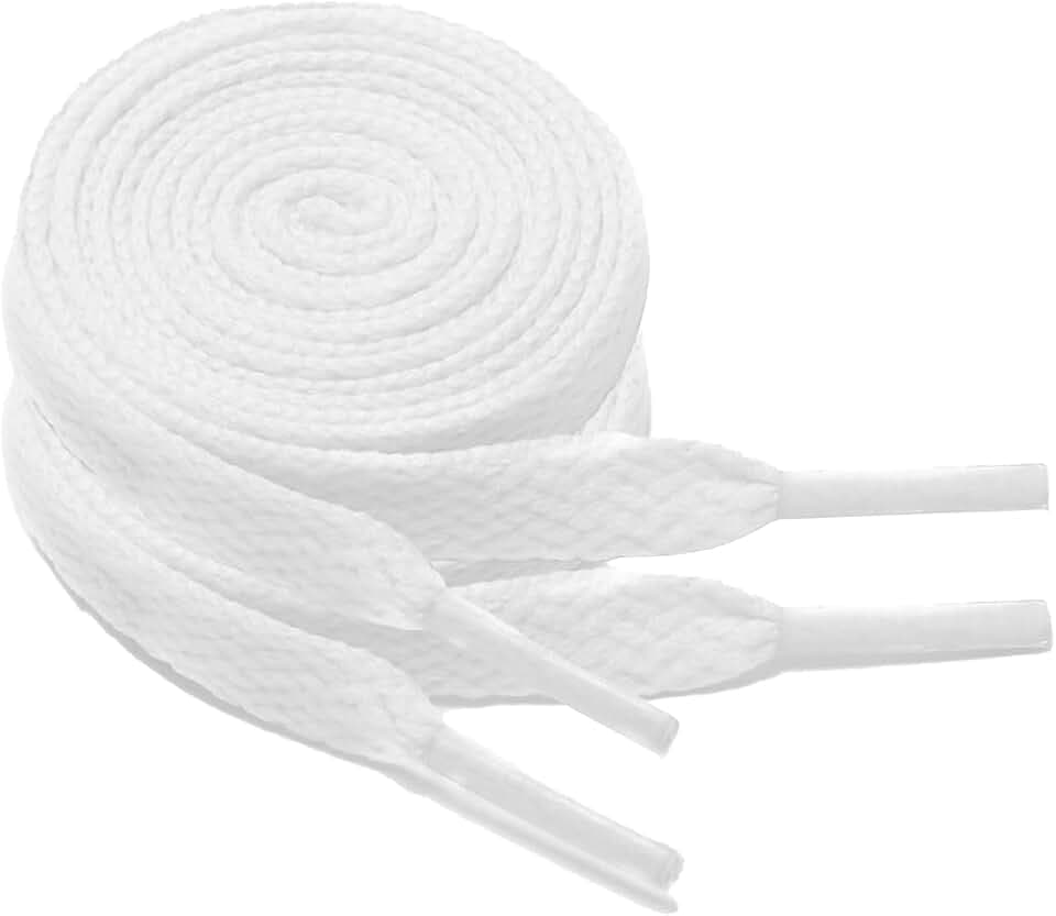 2 Paar Flach Sneaker Schnürsenkel 8 mm Breite Premium Ersatz Schuhbänder für Turnschuhe Boardschuhe Freizeitschuhe Universalmodell