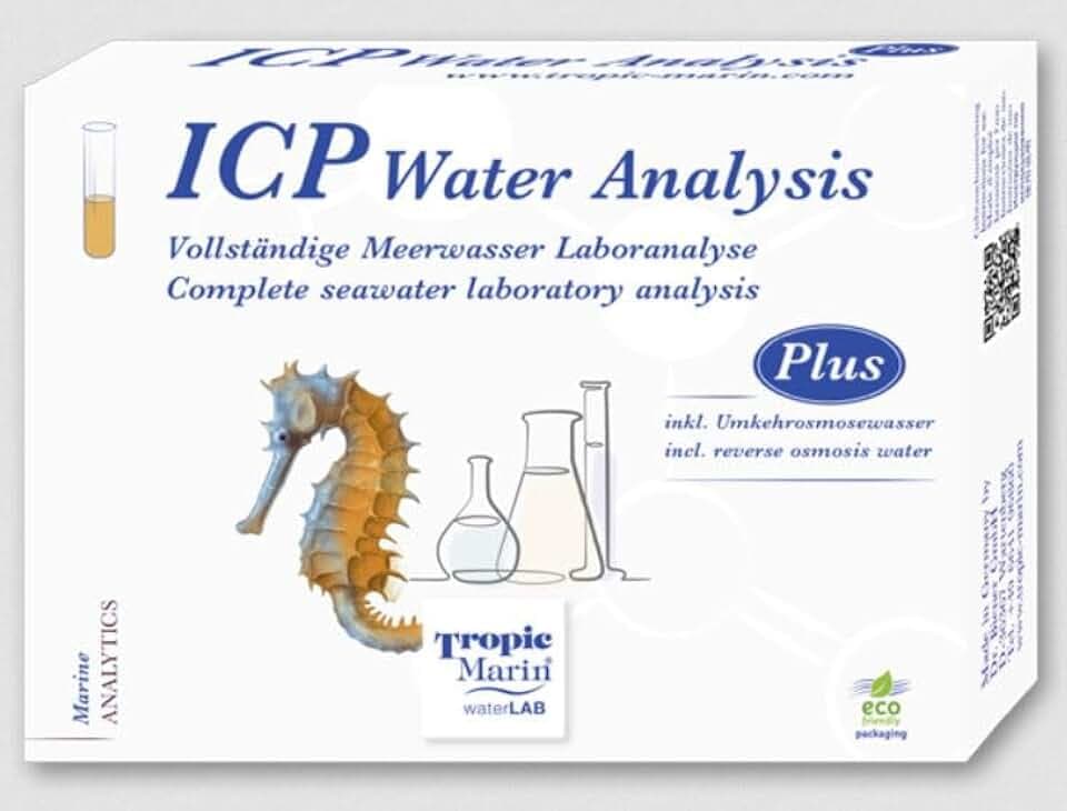 Tropic Marin ICP Water Analysis Plus, Professionelle ICP-Meerwasser-Laboranalyse mit Umkehrosmosewasser-Test