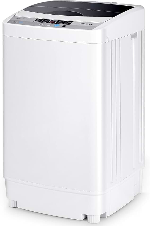 FANTASK Waschmaschine klein, Toplader Waschvollautomat 310W/ 50×50×85cm, Mini-Waschmaschine mit Display, Pump & Schleuder für Appartement und Wohnmobil [Energieklasse B]