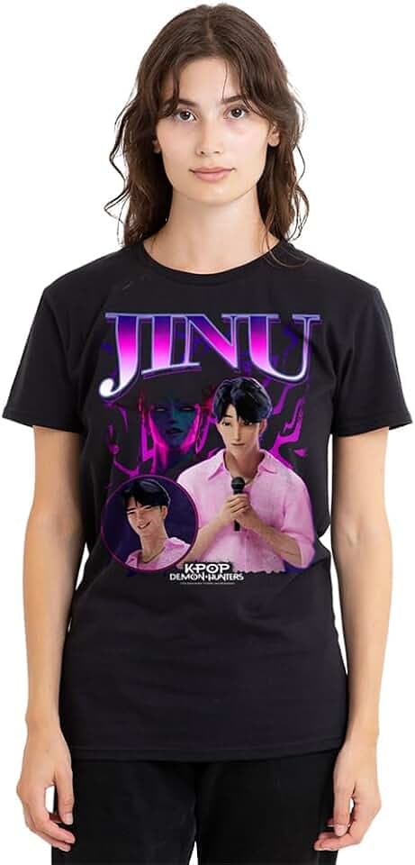 K-Pop Demon Hunters Jinu Bootleg Ladies T Shirt, Black, X-Large
