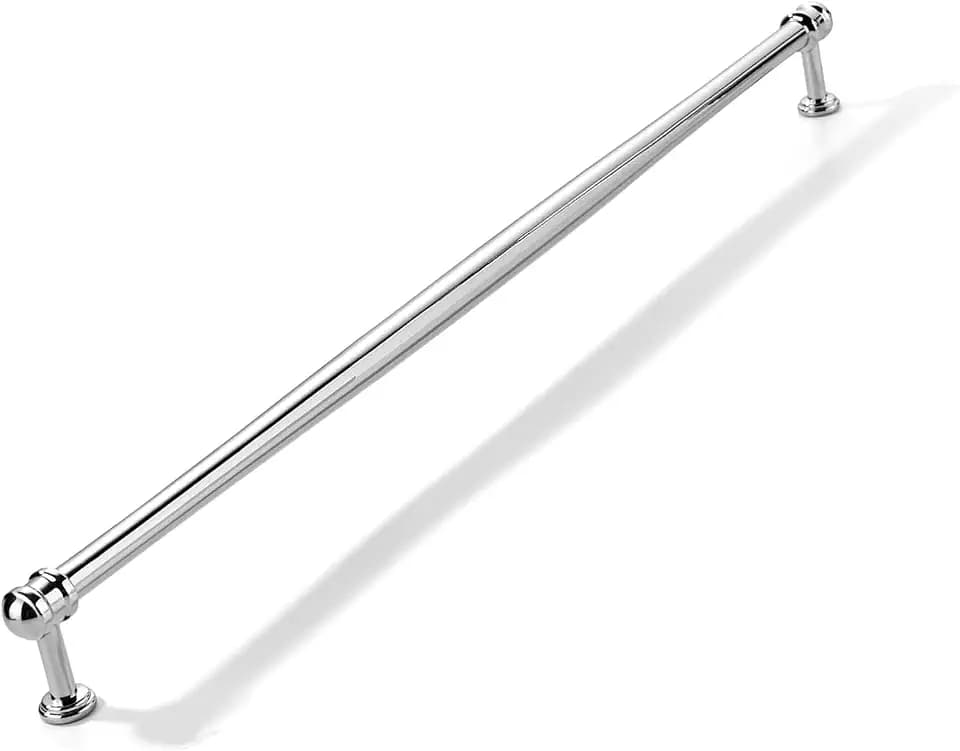 khtumeware 3 Pack 18inch(457mm) Hole Center Appliance Pulls Vibrant Polished Chrome Cabinet pulls Solid Heavy-Duty Tradition Kitchen Cabinet Handle Cabinet Hardware for Dressing Table