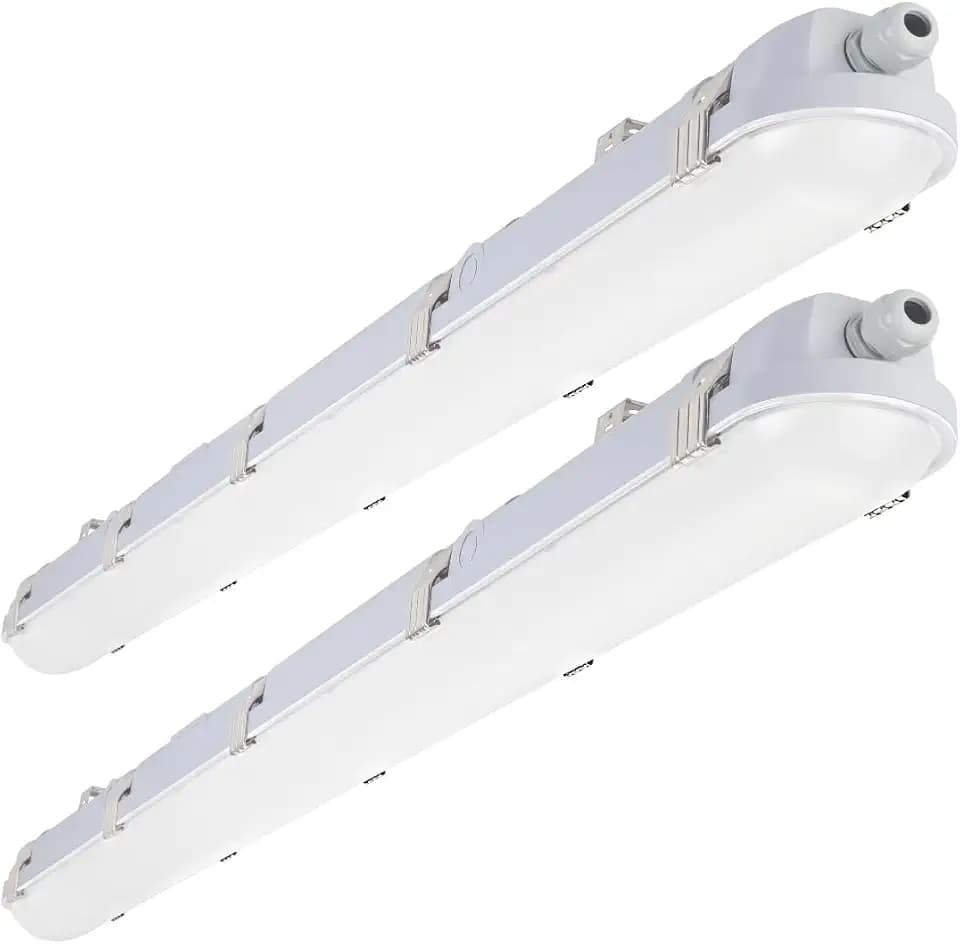 4FT LED Vapor Tight Lights 2Pack, 60/50/40W, 40/50/6500K Adjustable