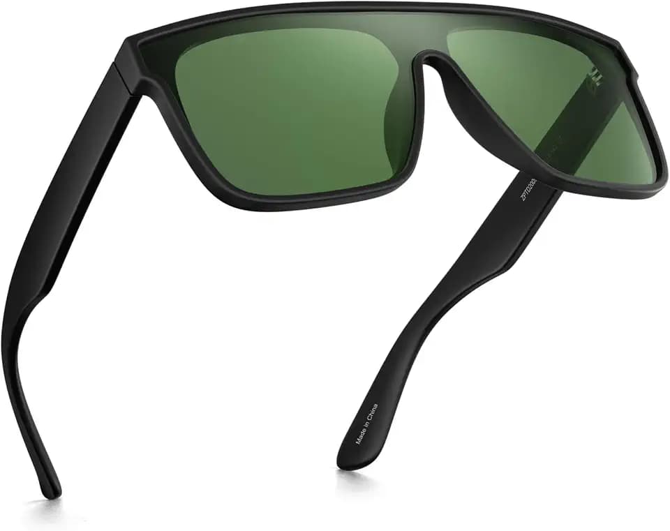 GLINDAR Polarized Shield Sonnenbrille für Männer Square Flat Top Sportbrille