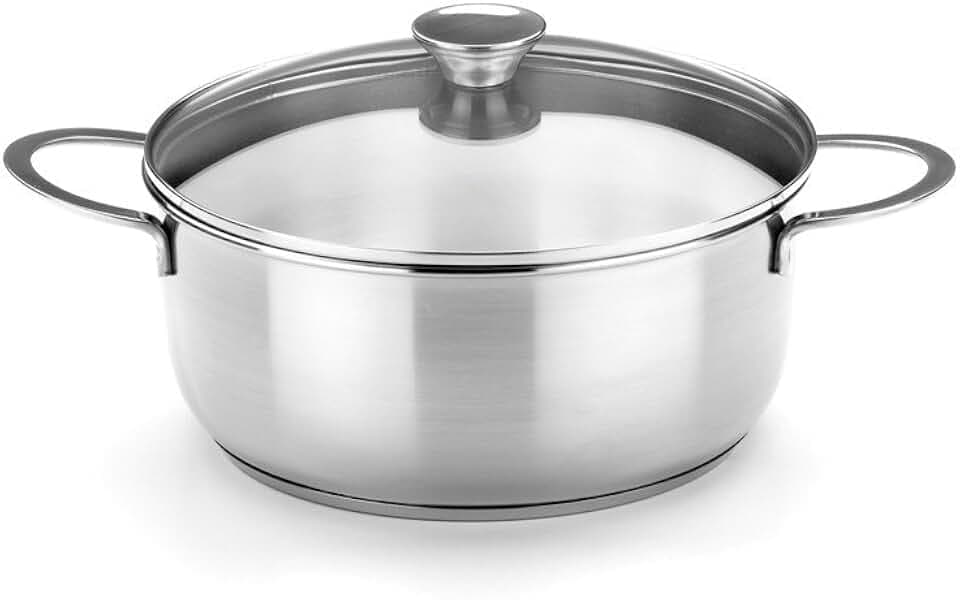 BRA Ancora | Kochtopf 20 cm, Edelstahl 18/10, Mit Glasdeckel | Für alle Herdarten einschließlich Induktion geeignet