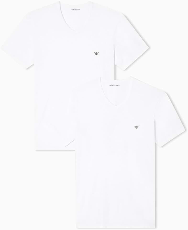 Emporio Armani Herren Core Logoband 2-Pack T-Shirt T-Shirt mit V-Ausschnitt, 2er-Pack (2er Pack)