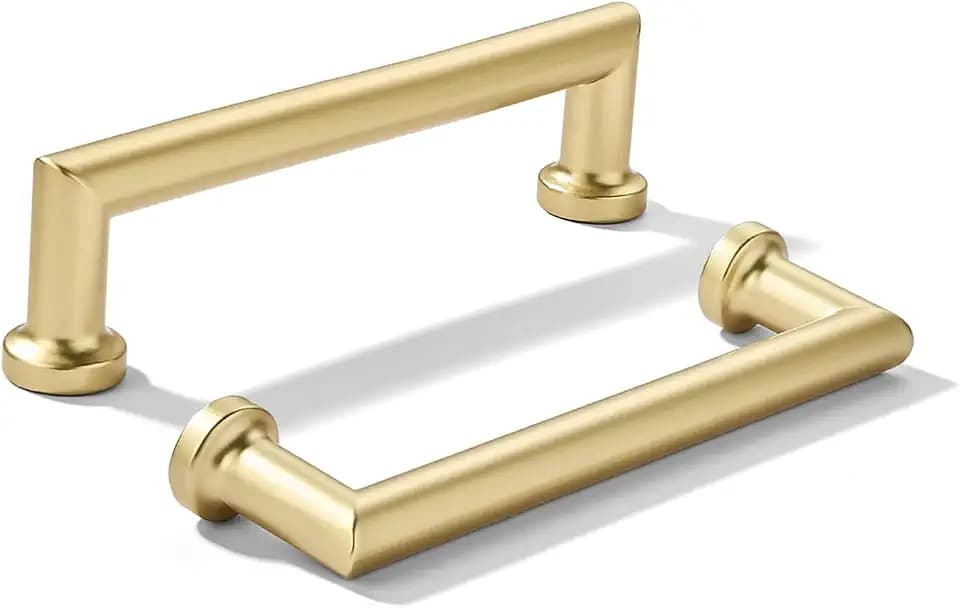 khtumeware 2-Pack 4-Inch(102mm) Matte Gold Cabinet Pulls,Brushed Satin Gold Handles for Kitchen Cabinets, Cupboards, Drawers and Bathroom Hardware