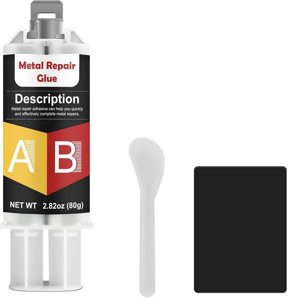 AB Metallkleber 80g, Hochfester FlüSsigmetall Wasserdicht und hitzebeständig, Metallkleber Extra Stark für Stahl, Metall, Gusseisen