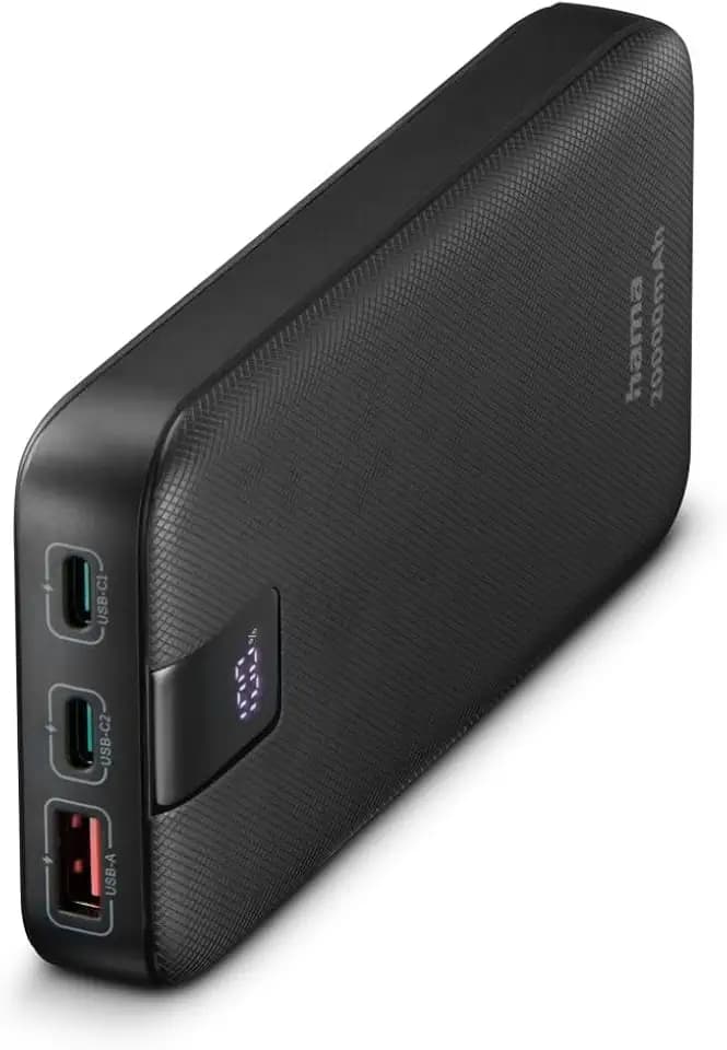 Hama Power Pack 20000 mAh, externer Akku, 2X USB C + 1x USB A, schnellladen