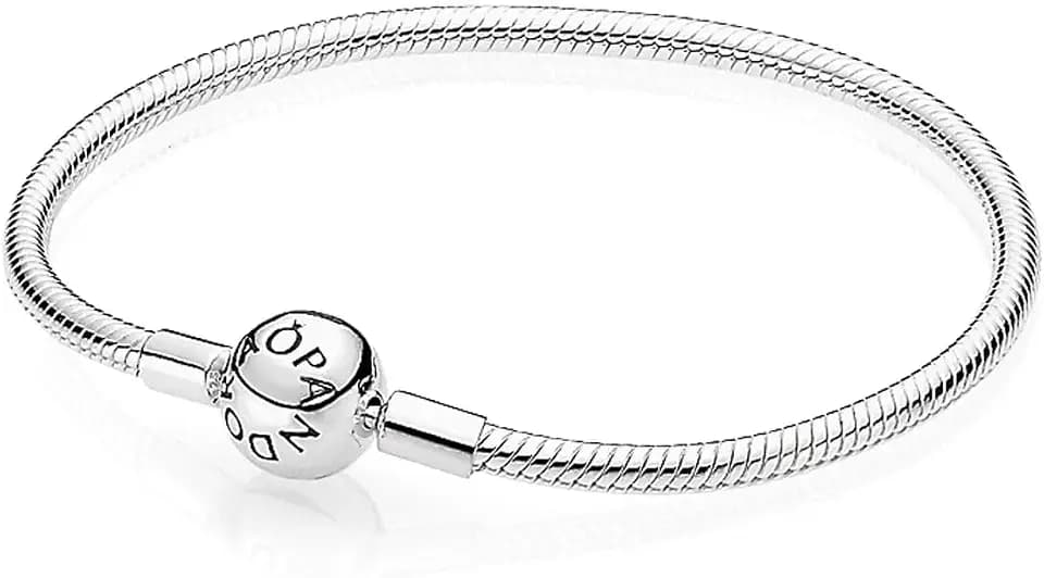PANDORA Moments Schlangen-Gliederarmband aus Sterling Silber, Kompatibel Moments, Größe: 19, 594595C00-19
