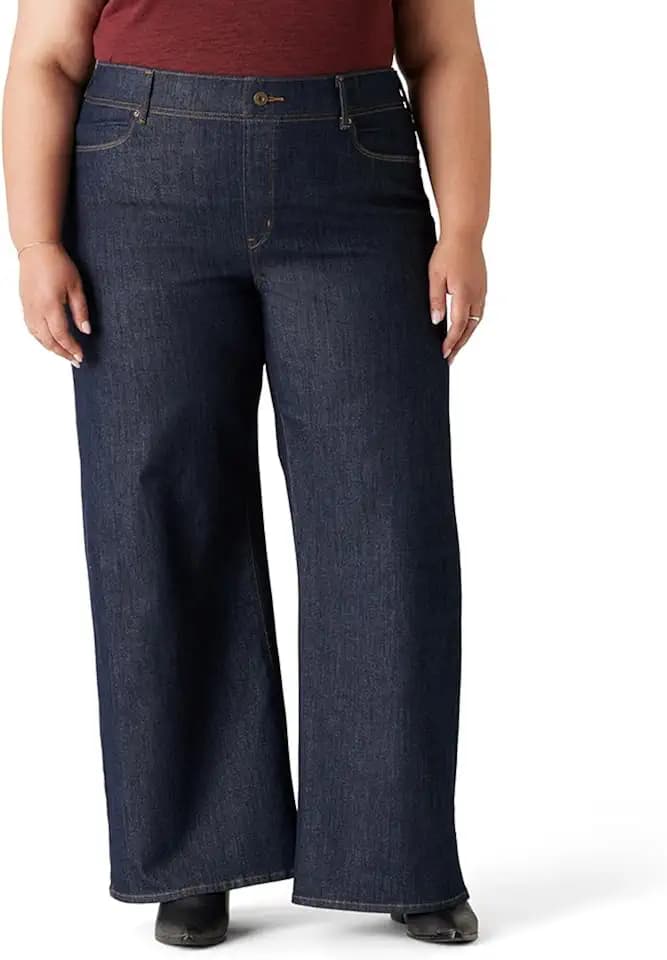Levi Strauss Signature Gold Women's Totally Shaping Pull on Wide Leg Jeans