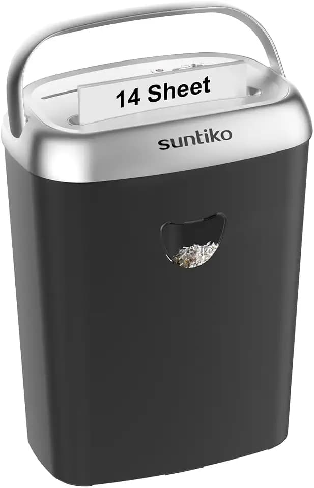 Suntiko Home Office Heavy Duty Cross Cut 14-Sheet Paper Shredder