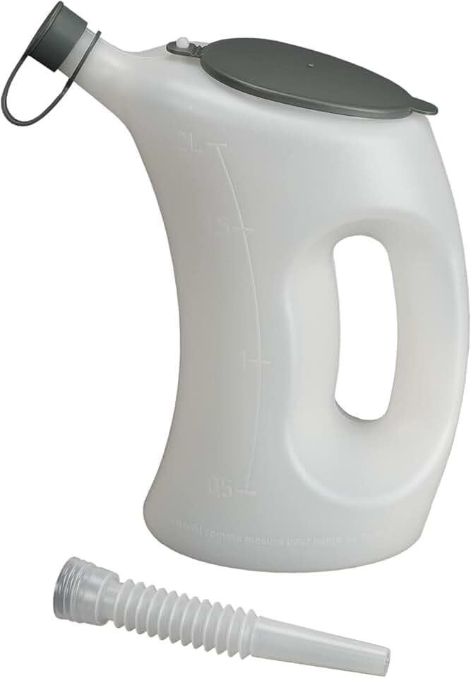 PRESSOL 0656238 Messbecher mit Deckel-FLA-PE, 2 l-weiß-transparent