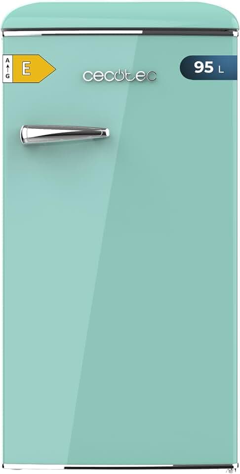 Cecotec Bolero Coolmarket TT Origin 103 Green E. Mini-Kühlschrank, Grün, 89,3 cm hoch und 48,7 cm breit, 95 l Fassungsvermögen und Energieeffizienzklasse E