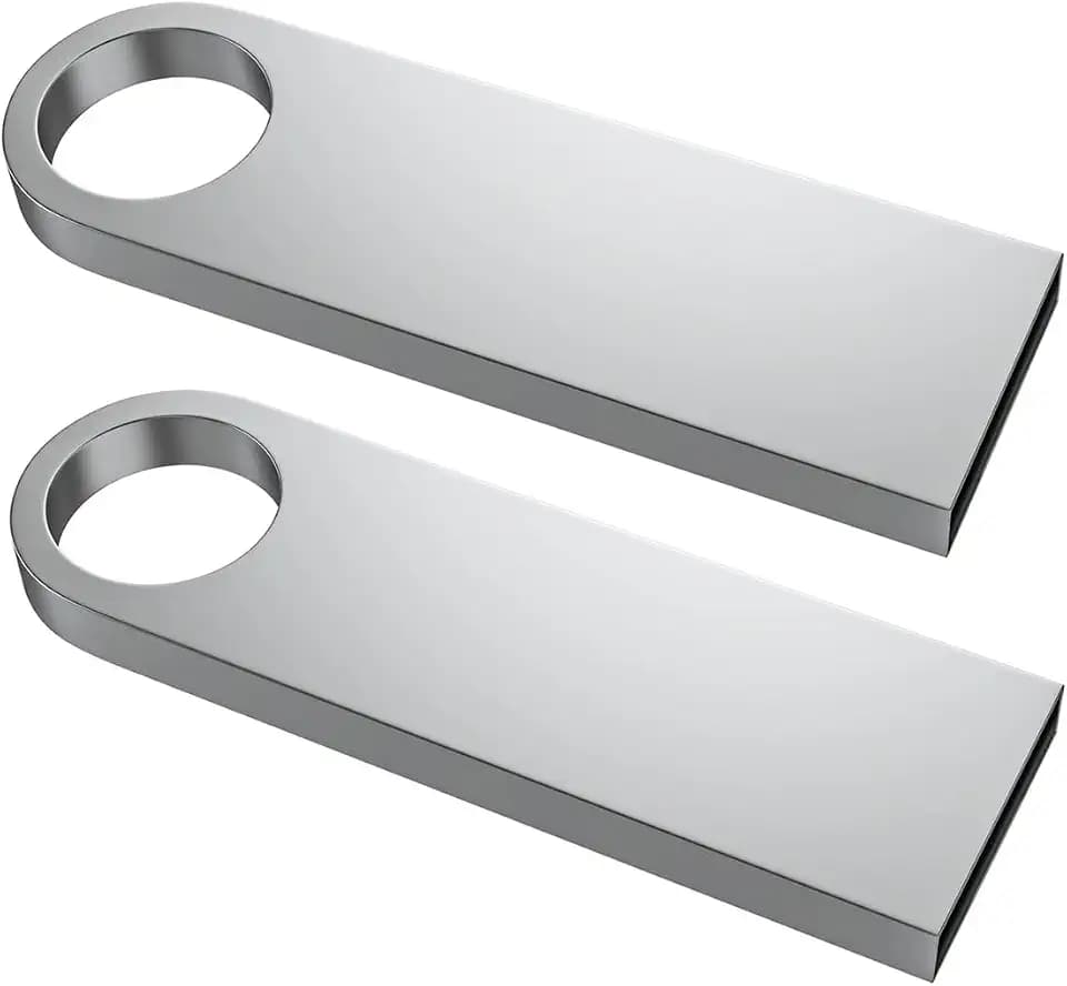 ABLAZE 4GB Flash Drive 2 Pack, Metal USB 2.0 Thumb Drives with Keychains