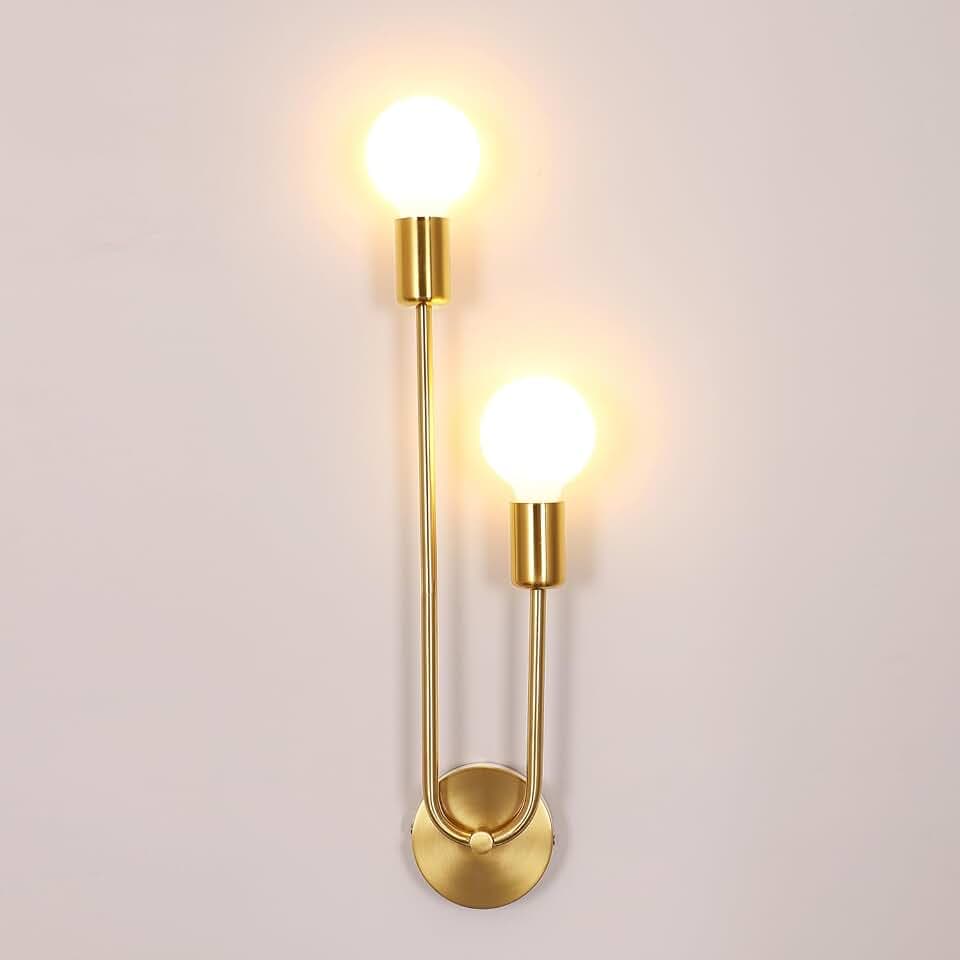 Comely Wandleuchte Innen Gold, 2 Flammig E27 Industrial Wandlampe Metall