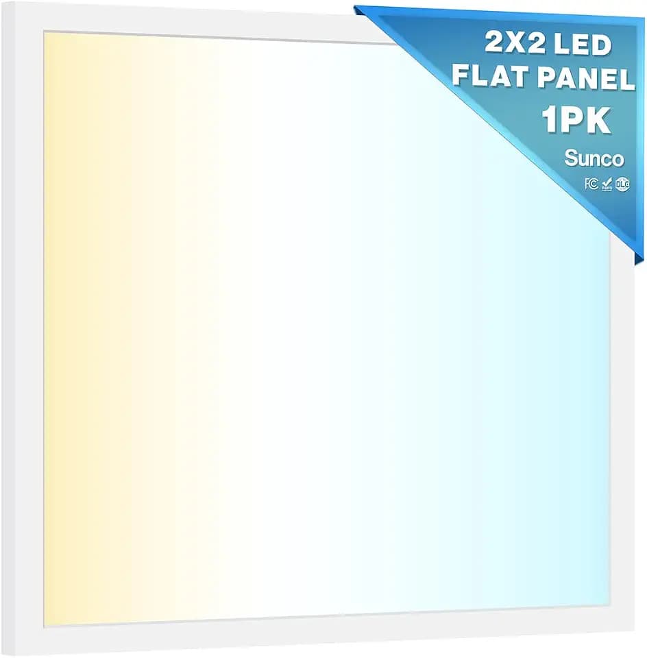 Sunco 2x2 LED Flat Panel Light, Back-Lit, 30-40W Selectable, 3CCT Dimmable