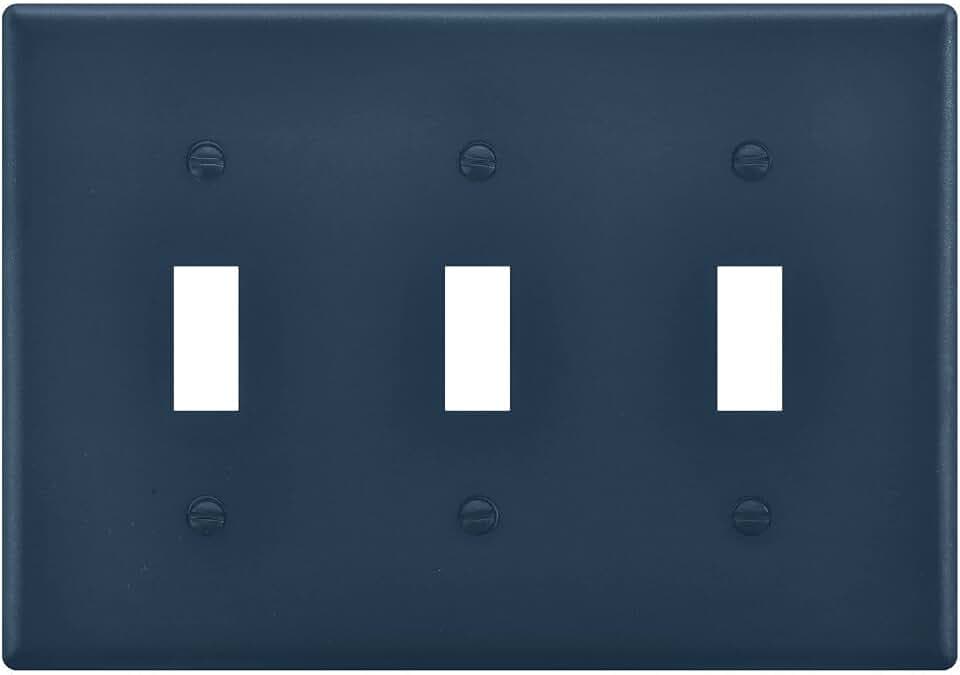 Navy Blue Light Switch plate Cover 3 Gang Toggle Switch Wall Plate Decorative Outlet Covers Home Decor H4.46 xL6.37in
