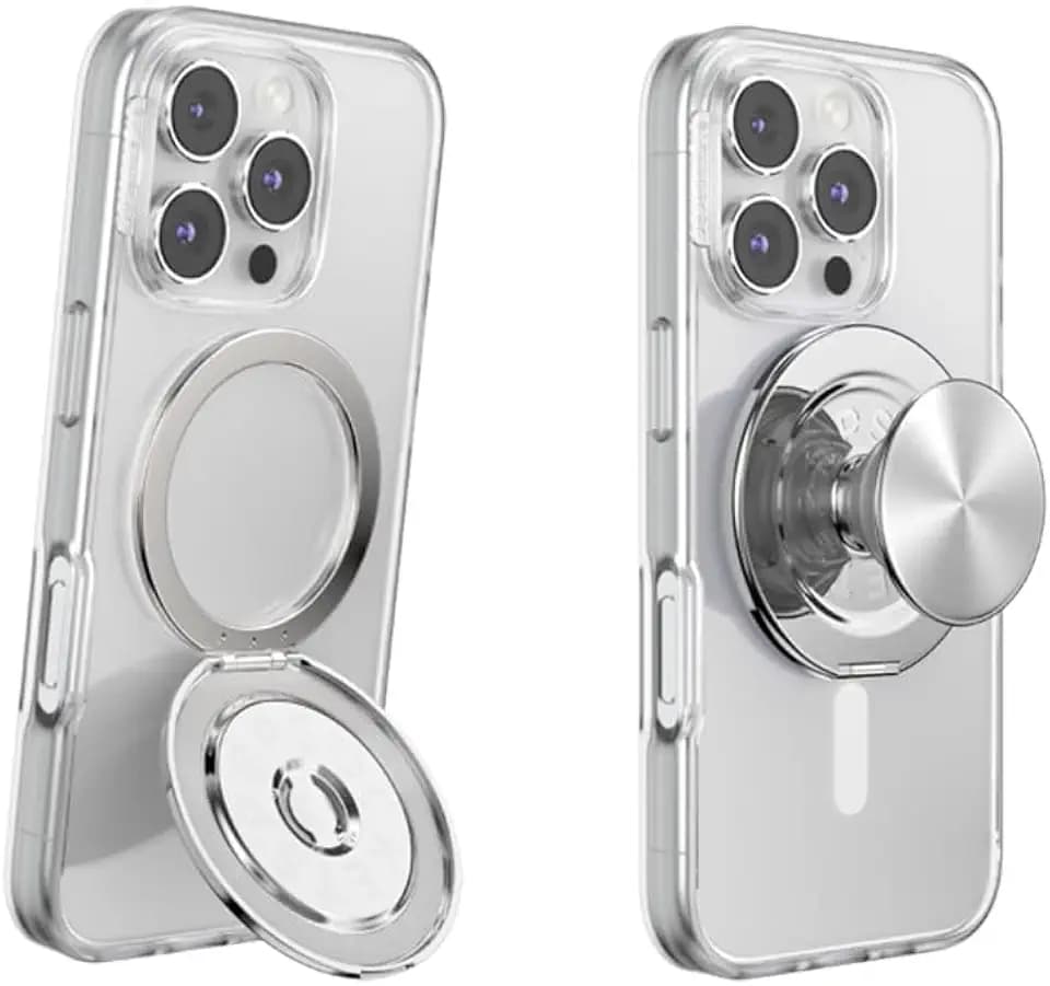 PopSockets Kick-Out Grip for MagSafe, Kickstand- Silver